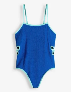 Badeanzug - Cut-Outs - blau
