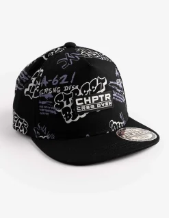 Basecap - Allover-Print - schwarz