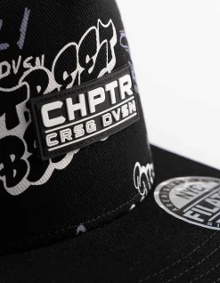 Basecap - Allover-Print - schwarz