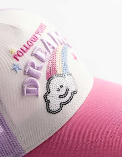 Basecap - Paillettenbesatz - lila