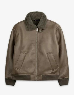Bikerjacke - Bubikragen - hellbraun