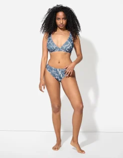 Bikinislip - Allover-Print - blau