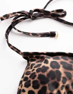 Bikinitop - Leopardenmuster - braun