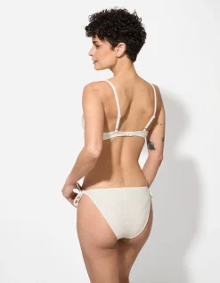 Bikinitop - Lurex - weiß