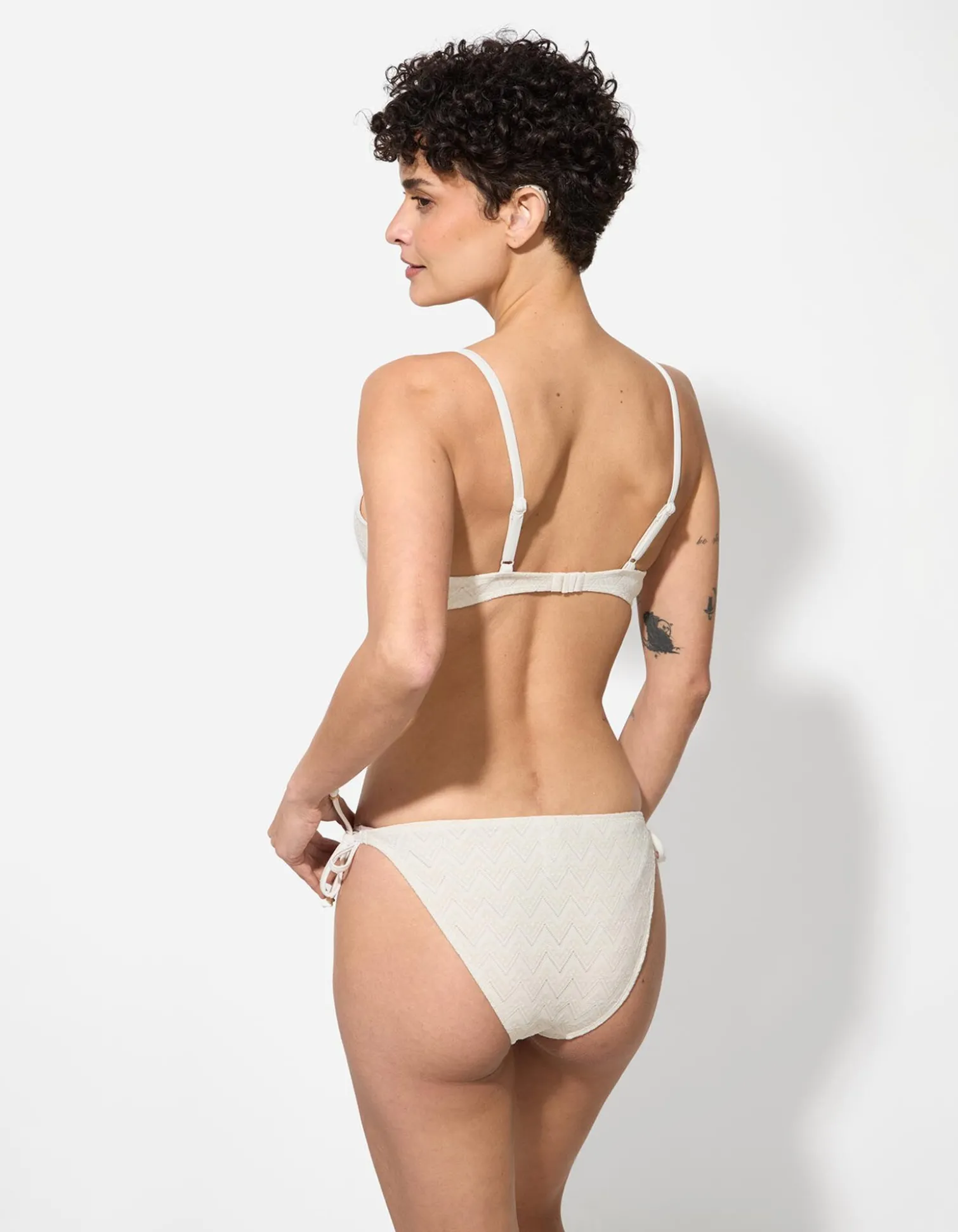 Bikinitop - Lurex - weiß