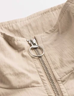 Blouson - Weiches Material - beige