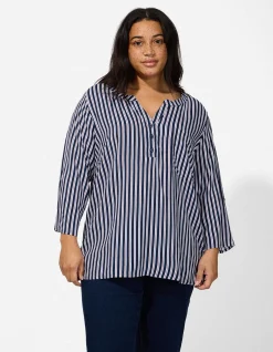 Bluse - Allover-Muster - dunkelblau