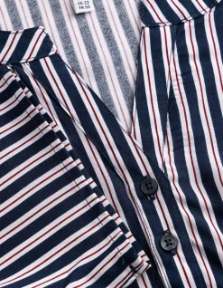 Bluse - Allover-Muster - dunkelblau