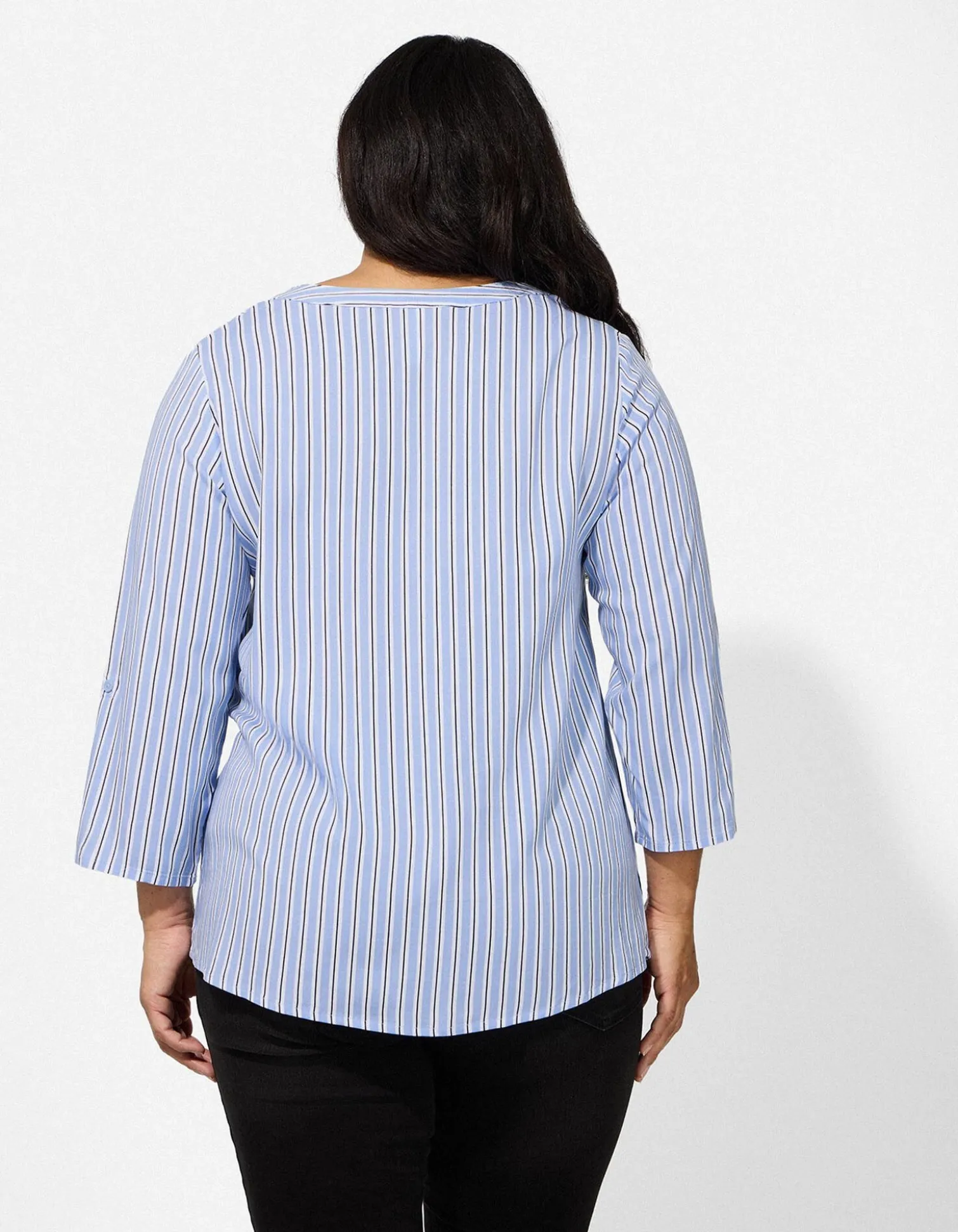 Bluse - Allover-Muster - hellblau