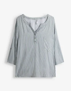 Bluse - Allover-Muster - türkis