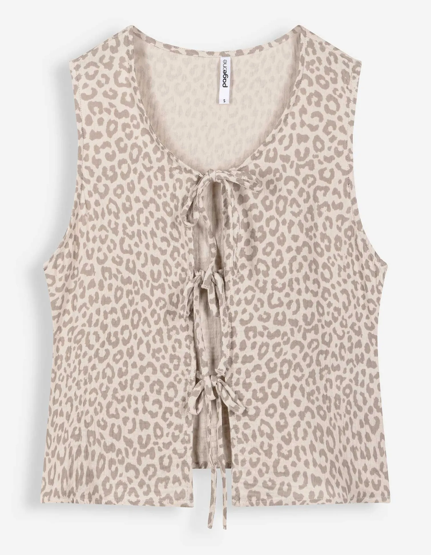Bluse - Allover-Print - beige