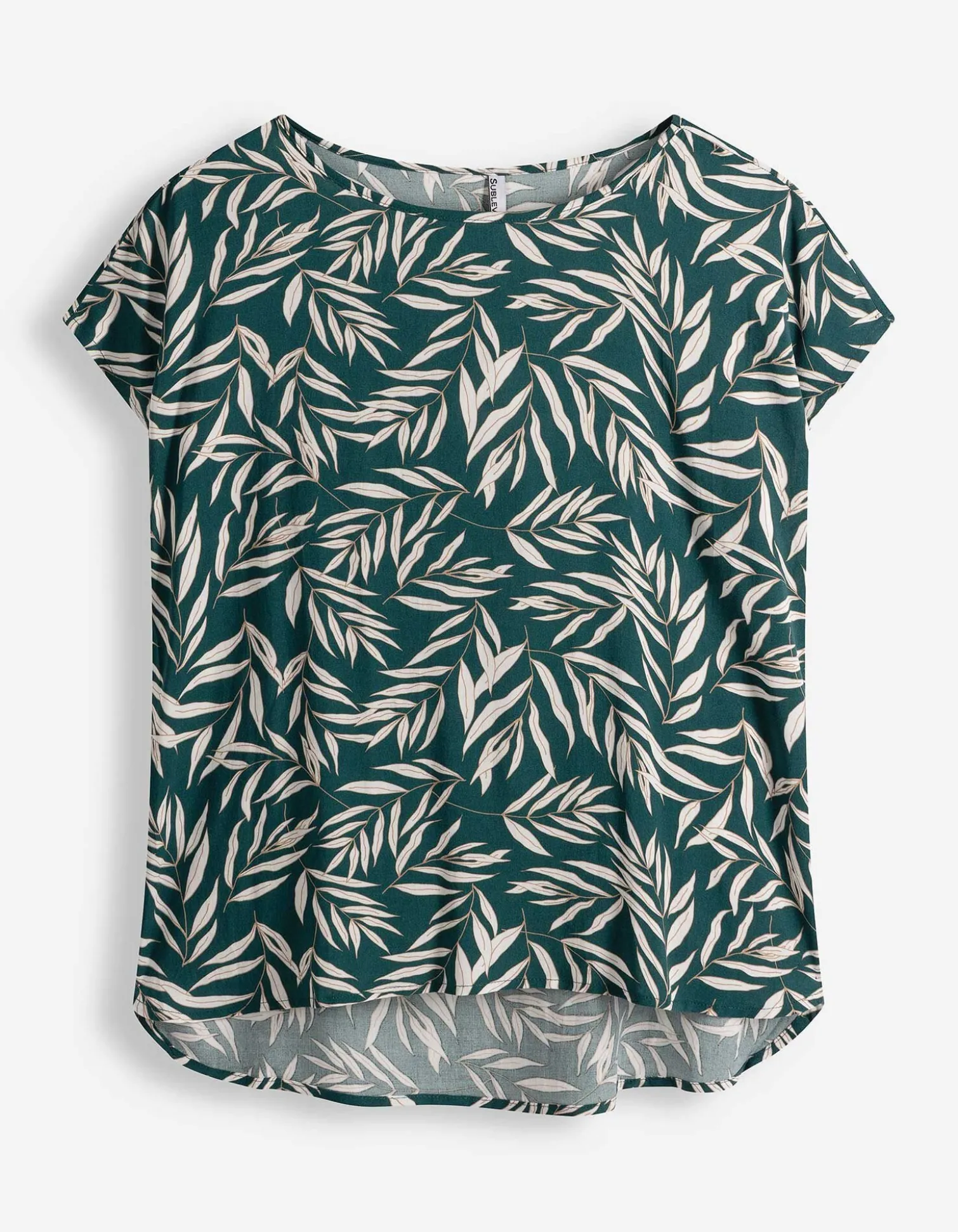 Bluse - Allover-Print - dunkelgrün