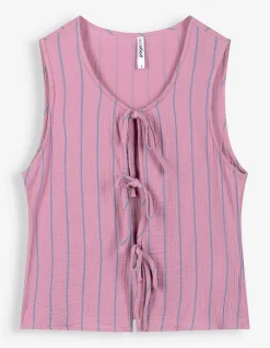 Bluse - Allover-Print - rosa