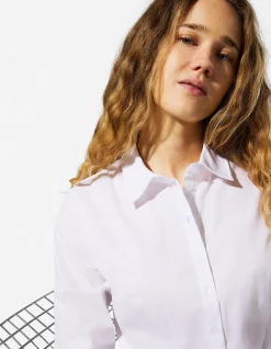Bluse - Baumwoll-Mix - weiß