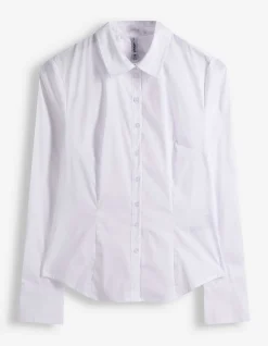 Bluse - Baumwoll-Mix - weiß