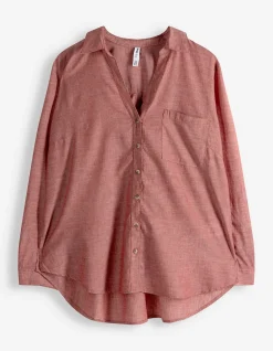 Bluse - Brusttasche - dunkelrot