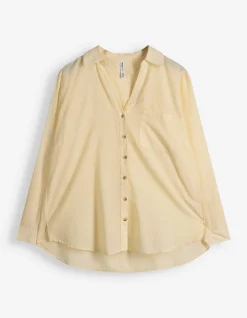 Bluse - Brusttasche - gelb
