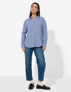 Bluse - einfarbig - blau