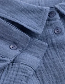 Bluse - einfarbig - blau