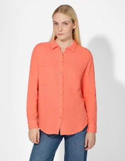 Bluse - einfarbig - hellrot