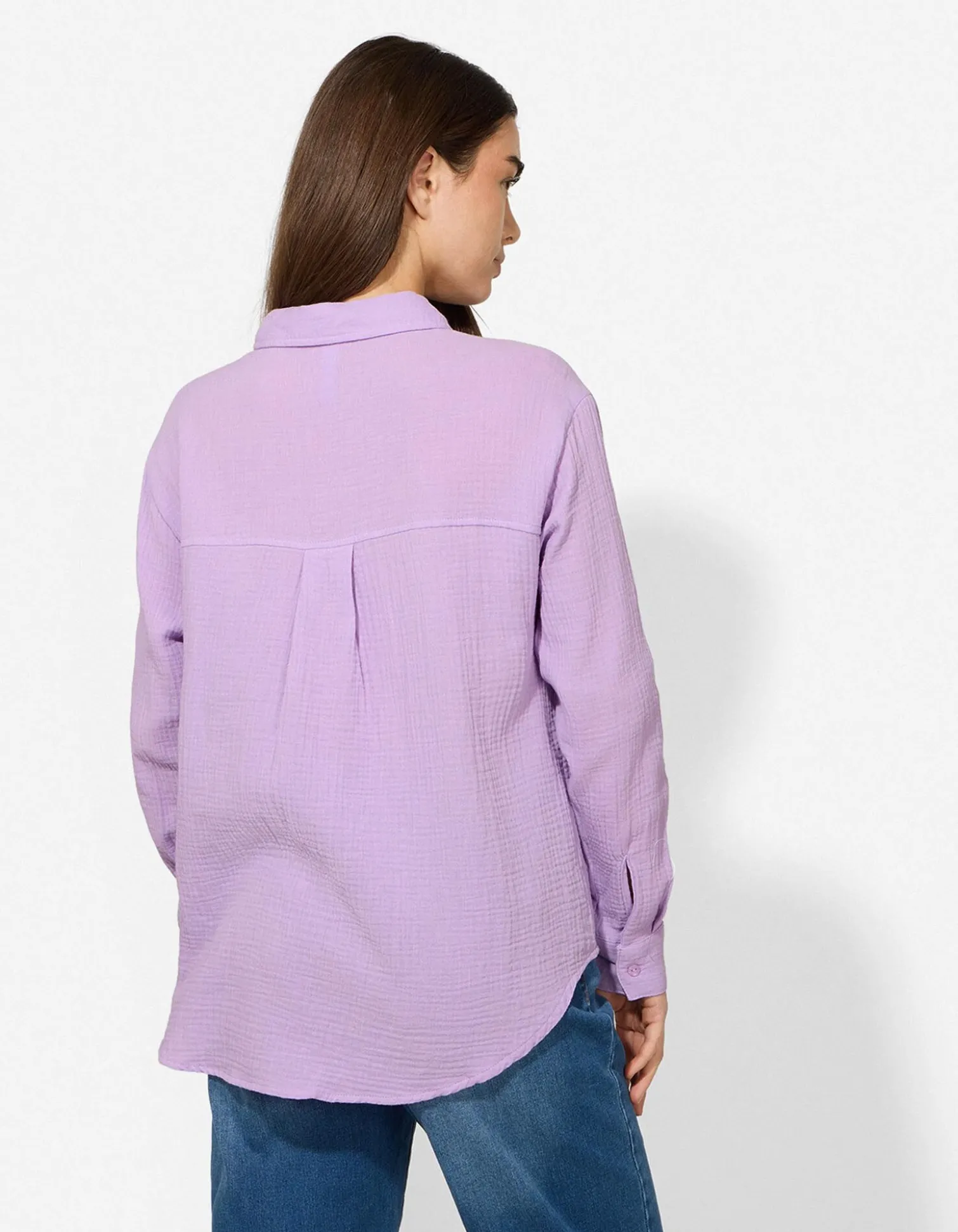 Bluse - einfarbig - lila