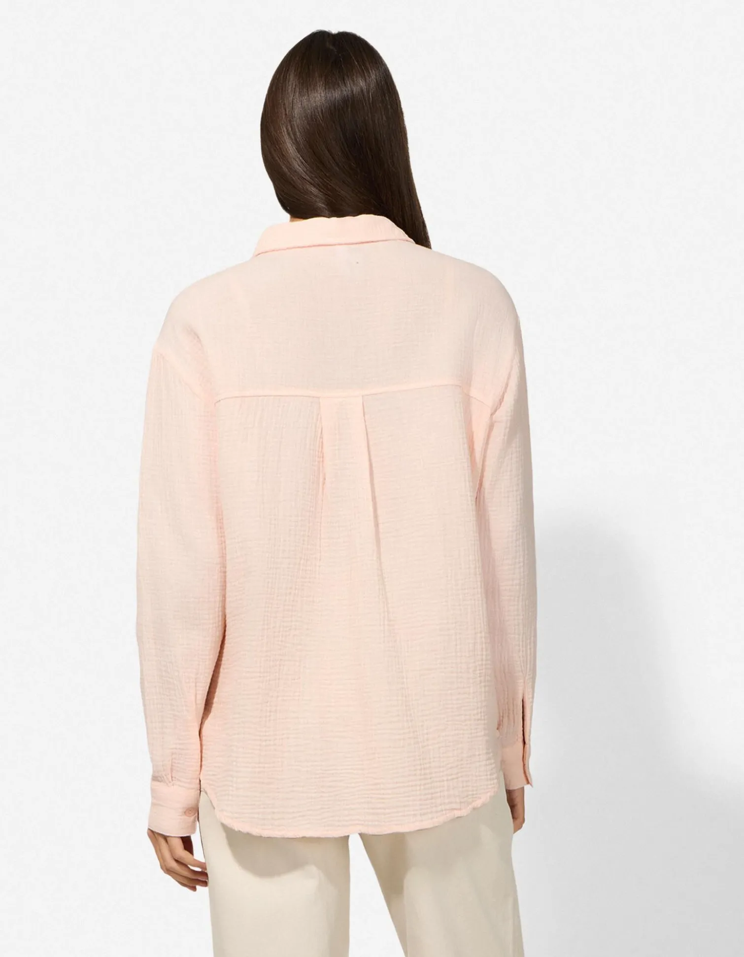 Bluse - einfarbig - rosa