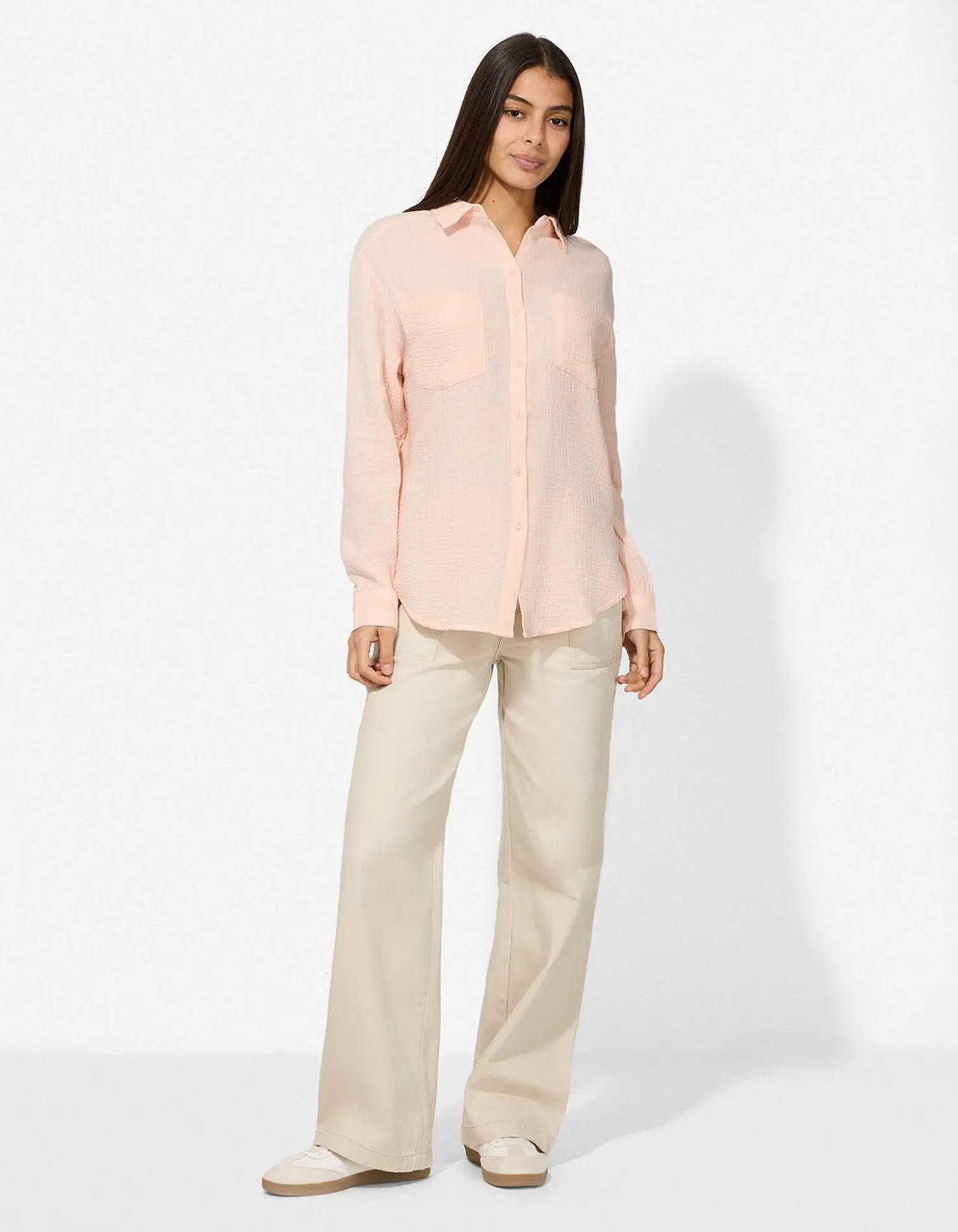 Bluse - einfarbig - rosa