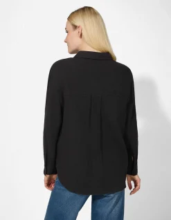 Bluse - einfarbig - schwarz