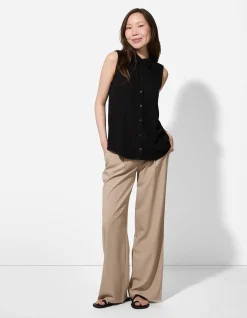 Bluse - einfarbig - schwarz