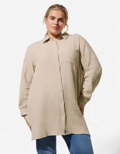 Bluse - Musselin - beige