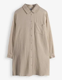 Bluse - Musselin - beige