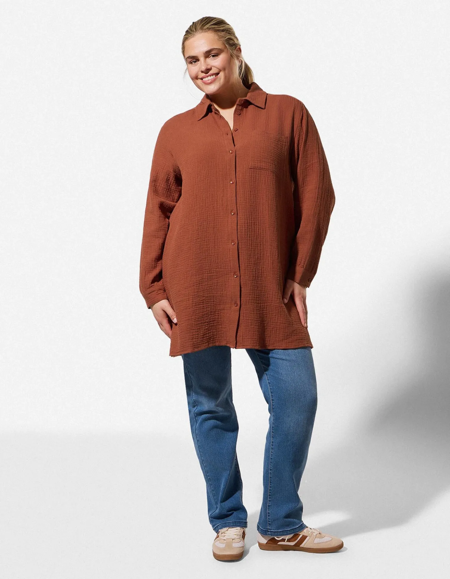 Bluse - Musselin - dunkelrot