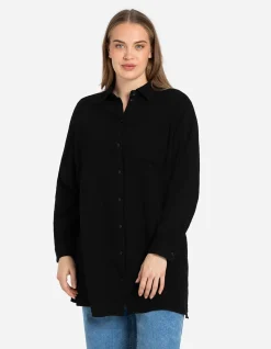 Bluse - Musselin - schwarz