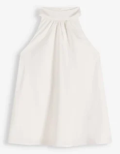 Bluse - Neckholder-Ausschnitt - weiß