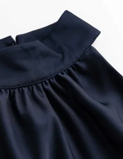 Bluse - Neckholder-Ausschnitt - dunkelblau