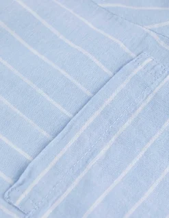 Bluse - Streifen - hellblau