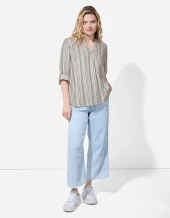 Bluse - Streifen - weiß