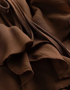 Bluse - Volants - braun
