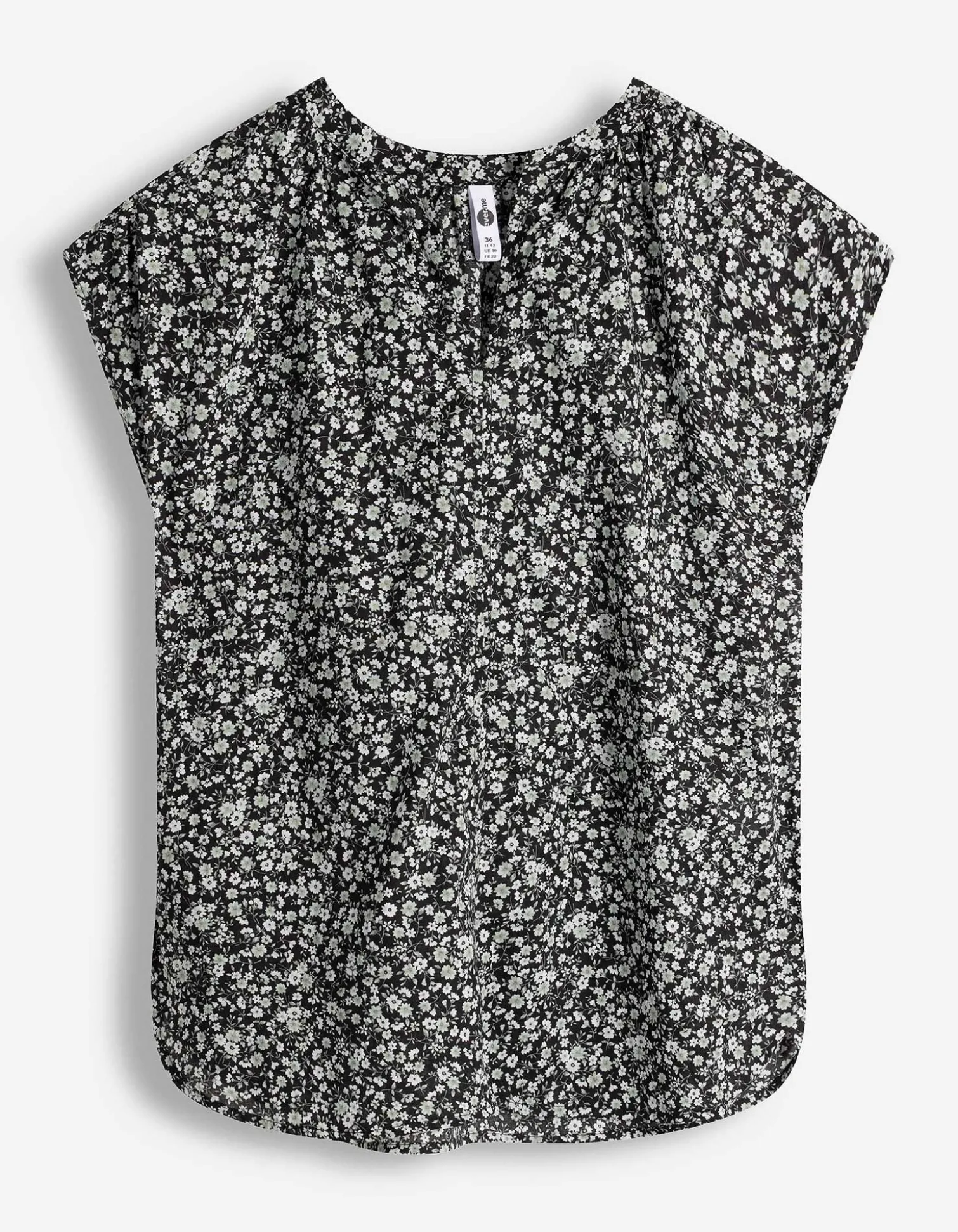Blusenshirt - Allover-Print - schwarz