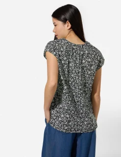 Blusenshirt - Allover-Print - schwarz