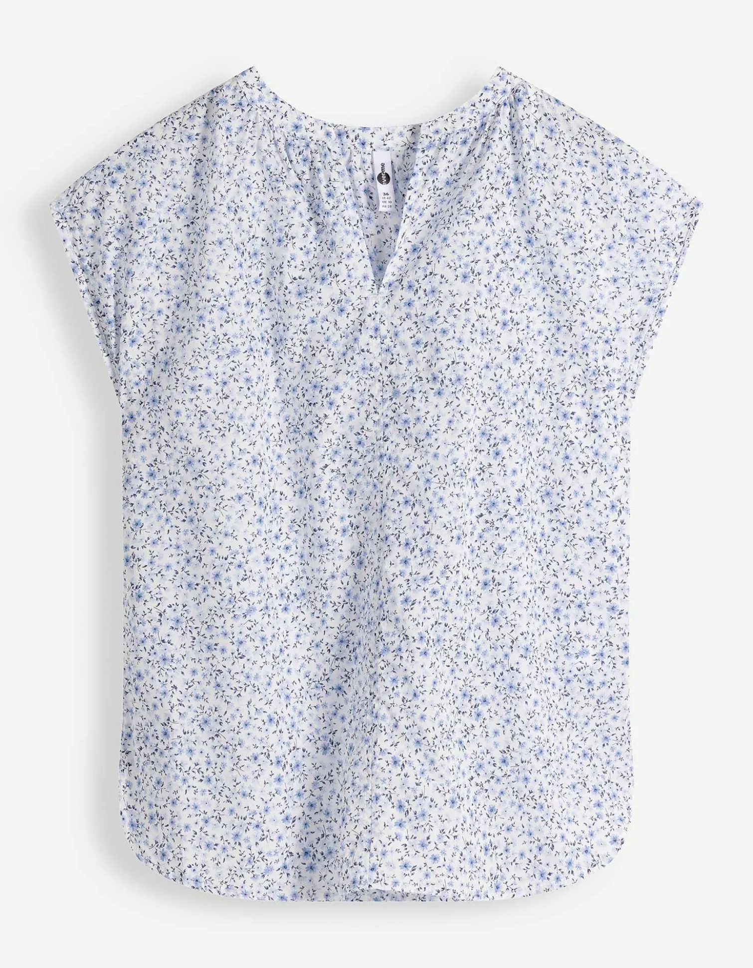Blusenshirt - Allover-Print - hellblau