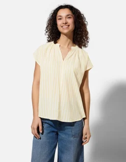 Blusenshirt - Streifen - hellgelb