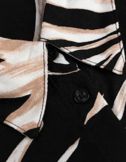 Blusentop - Allover-Print - schwarz