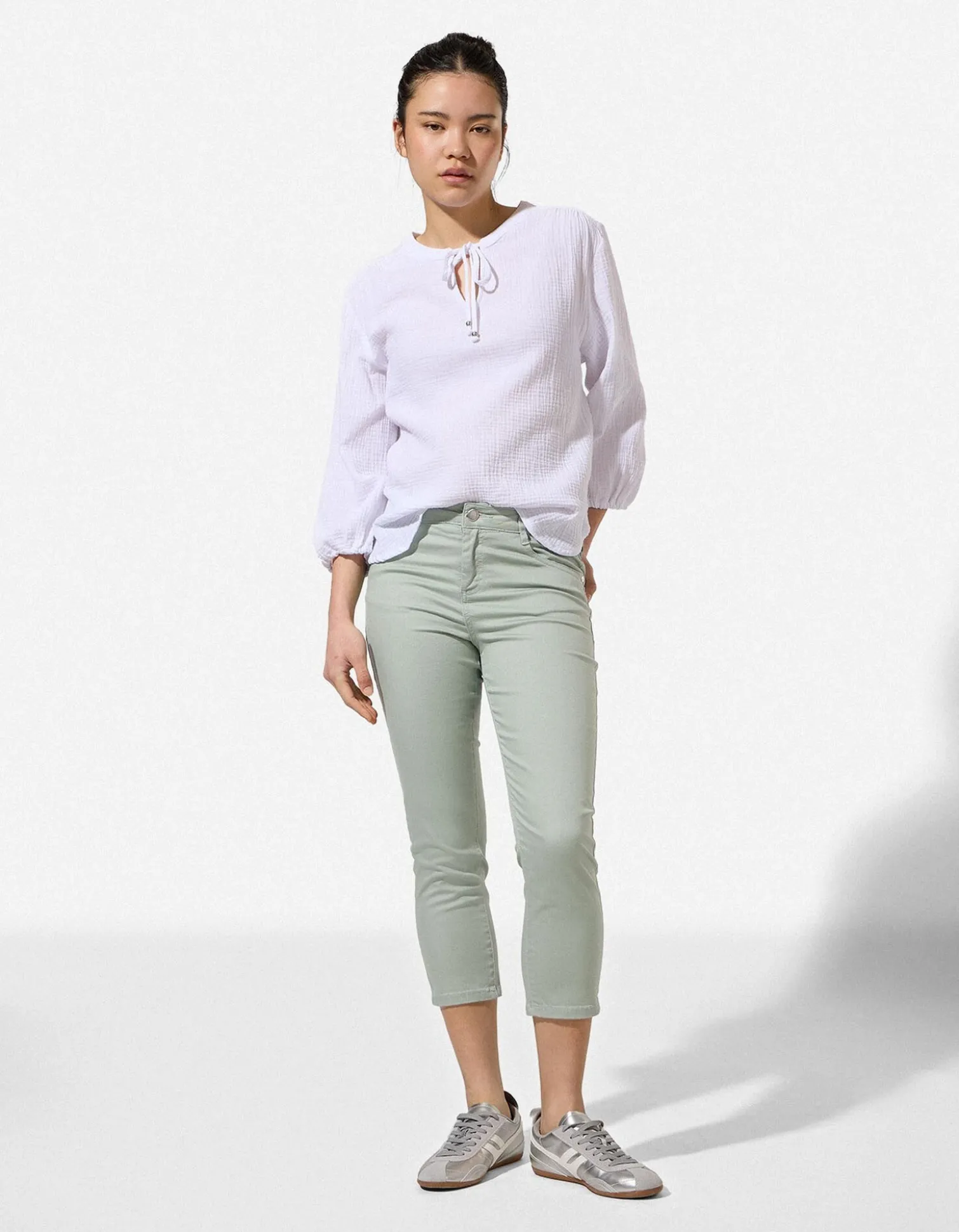 Caprihose - Twill - türkis