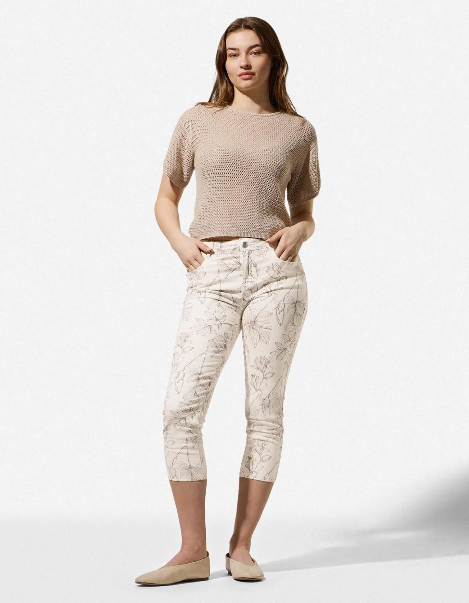 Caprihose - Twill - weiß