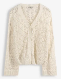 Cardigan - V-Ausschnitt - beige