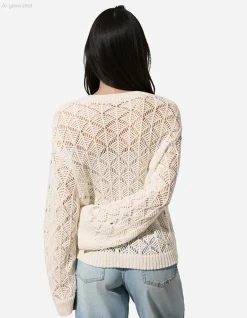 Cardigan - V-Ausschnitt - beige