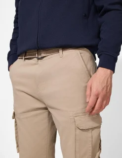 Cargohose - Gürtel - beige