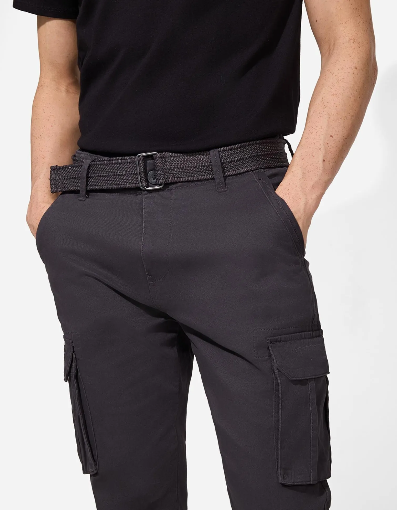 Cargohose - Gürtel - dunkelblau