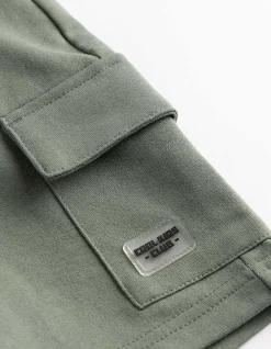 Cargoshorts - Aufgesetze Taschen - dunkelgrün
